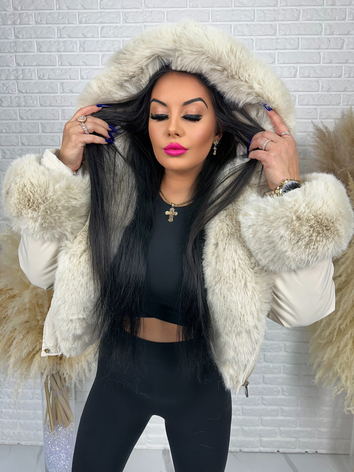 Kurtka CITY QUEEN - zimowa bomberka z odpinany futerkiem