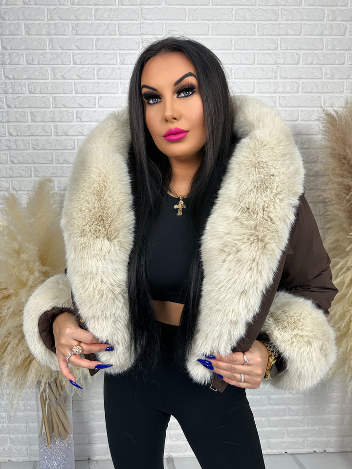 Kurtka CITY QUEEN - zimowa bomberka z odpinany futerkiem