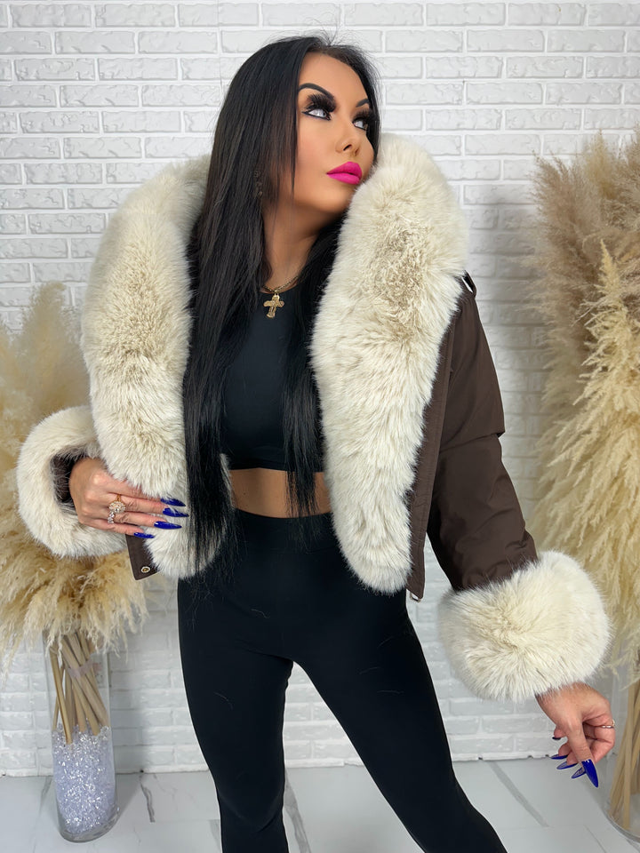 Kurtka CITY QUEEN - zimowa bomberka z odpinany futerkiem