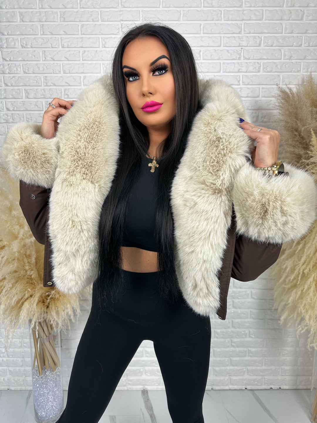 Kurtka CITY QUEEN - zimowa bomberka z odpinany futerkiem