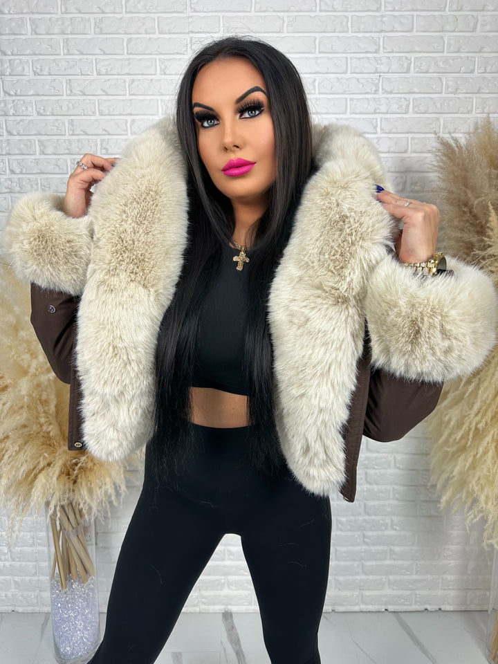 Kurtka CITY QUEEN - zimowa bomberka z odpinany futerkiem