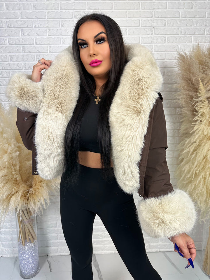 Kurtka CITY QUEEN - zimowa bomberka z odpinany futerkiem