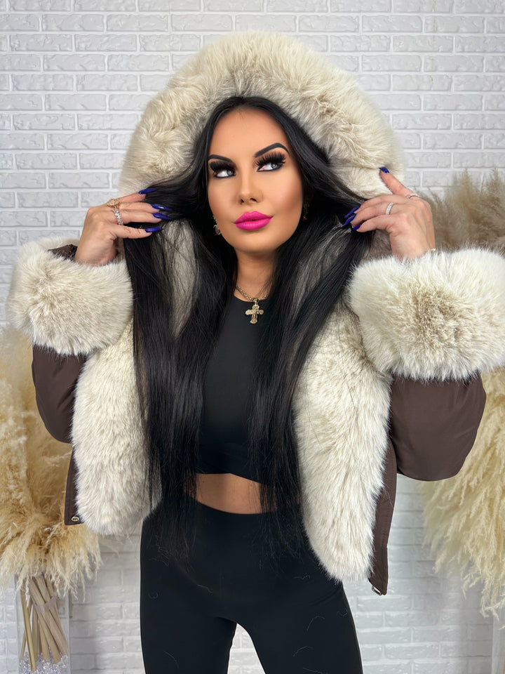 Kurtka CITY QUEEN - zimowa bomberka z odpinany futerkiem