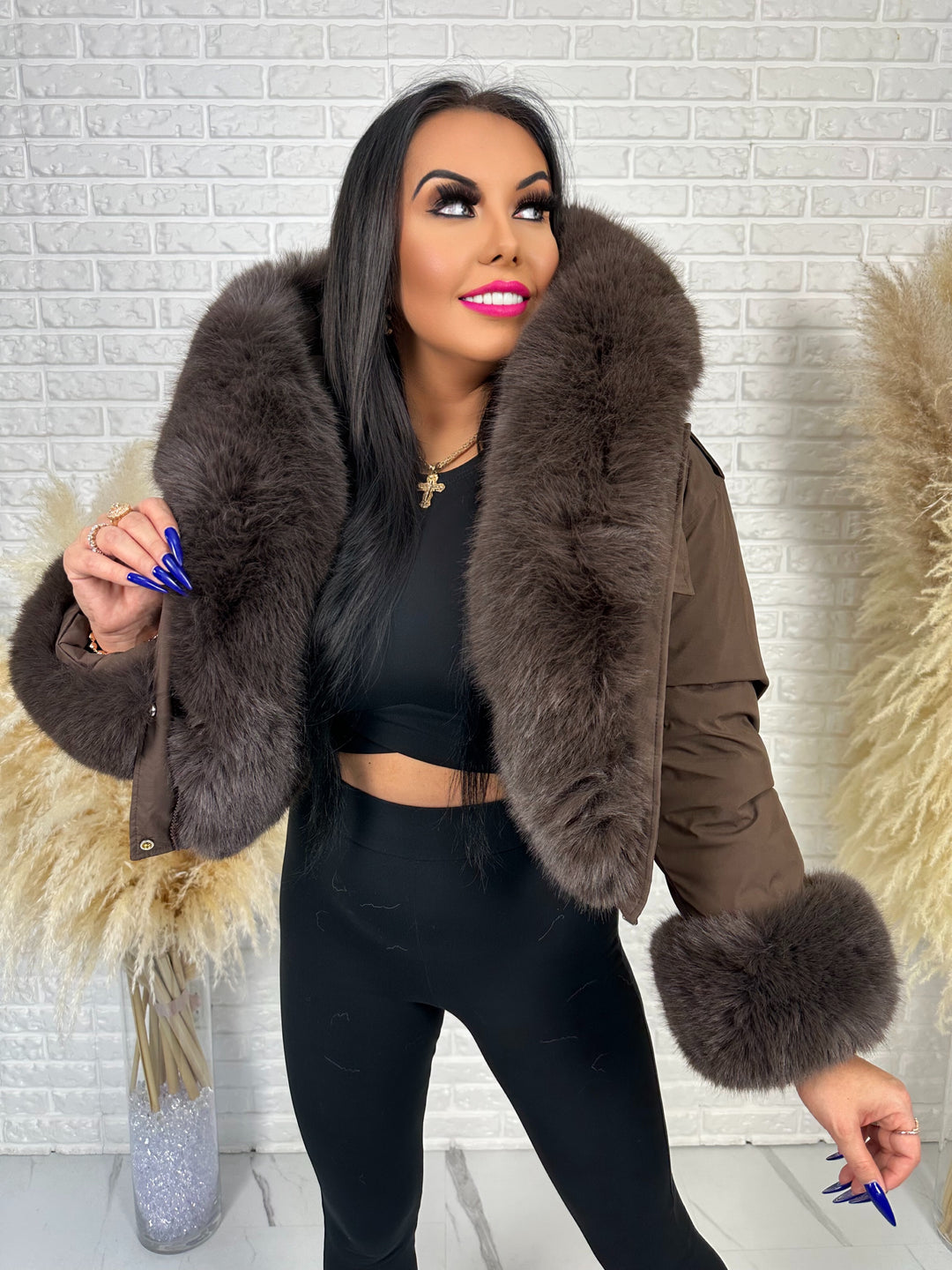 Kurtka CITY QUEEN - zimowa bomberka z odpinany futerkiem