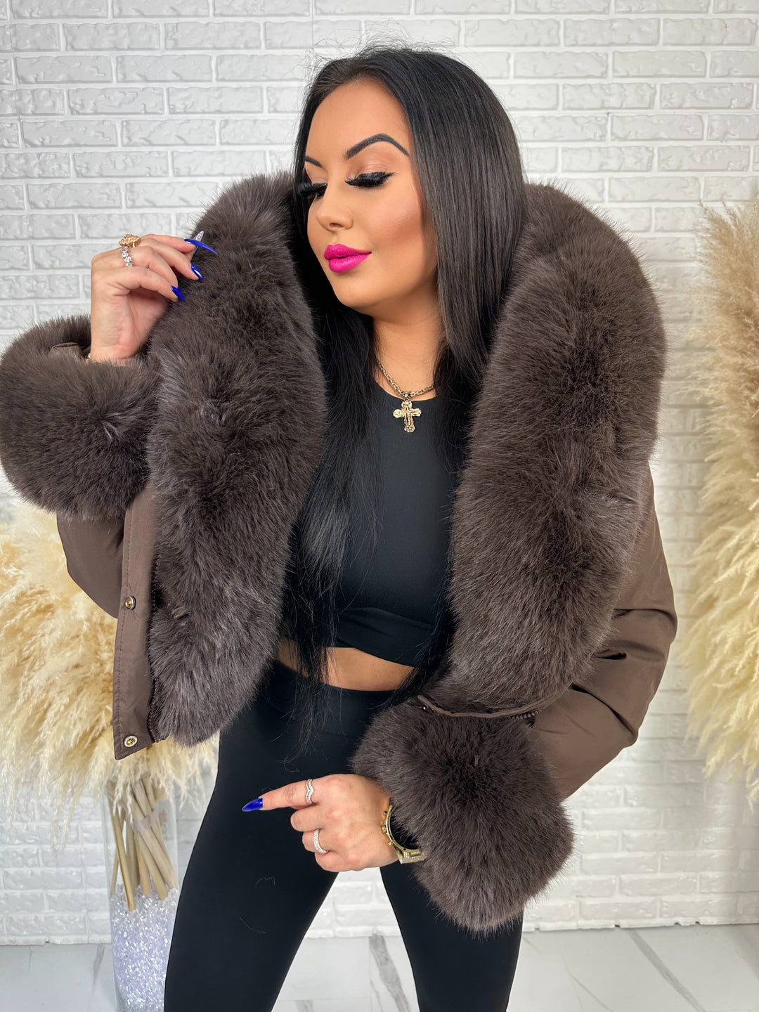 Kurtka CITY QUEEN - zimowa bomberka z odpinany futerkiem