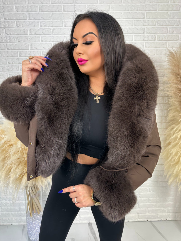 Kurtka CITY QUEEN - zimowa bomberka z odpinany futerkiem