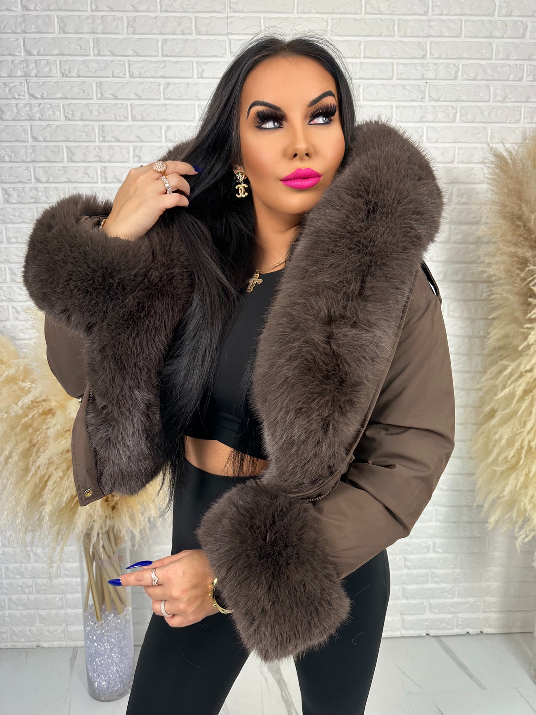 Kurtka CITY QUEEN - zimowa bomberka z odpinany futerkiem