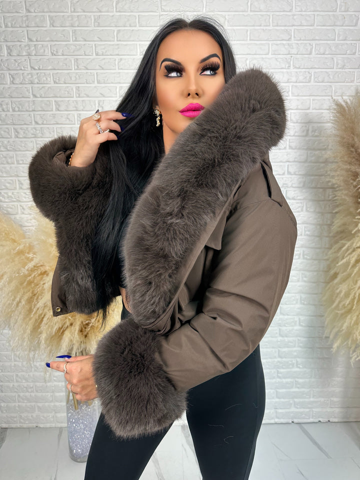 Kurtka CITY QUEEN - zimowa bomberka z odpinany futerkiem