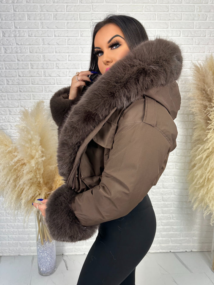 Kurtka CITY QUEEN - zimowa bomberka z odpinany futerkiem