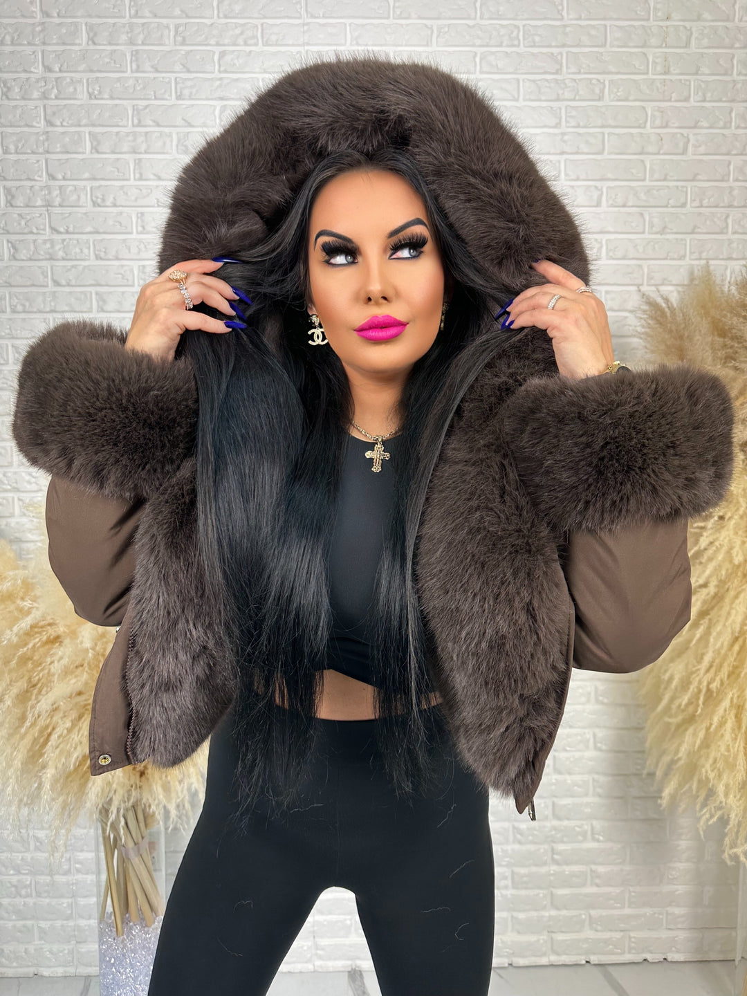 Kurtka CITY QUEEN - zimowa bomberka z odpinany futerkiem