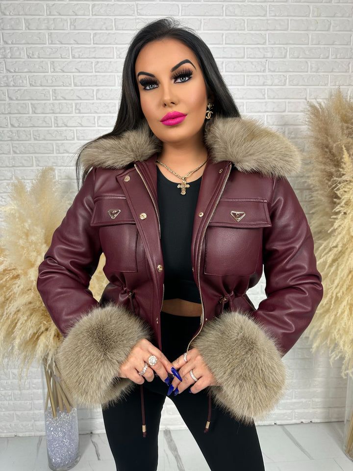 Kurtka GLAM HIDE - ocieplona kożuszkiem, rękawy i kołnierz z futerkiem