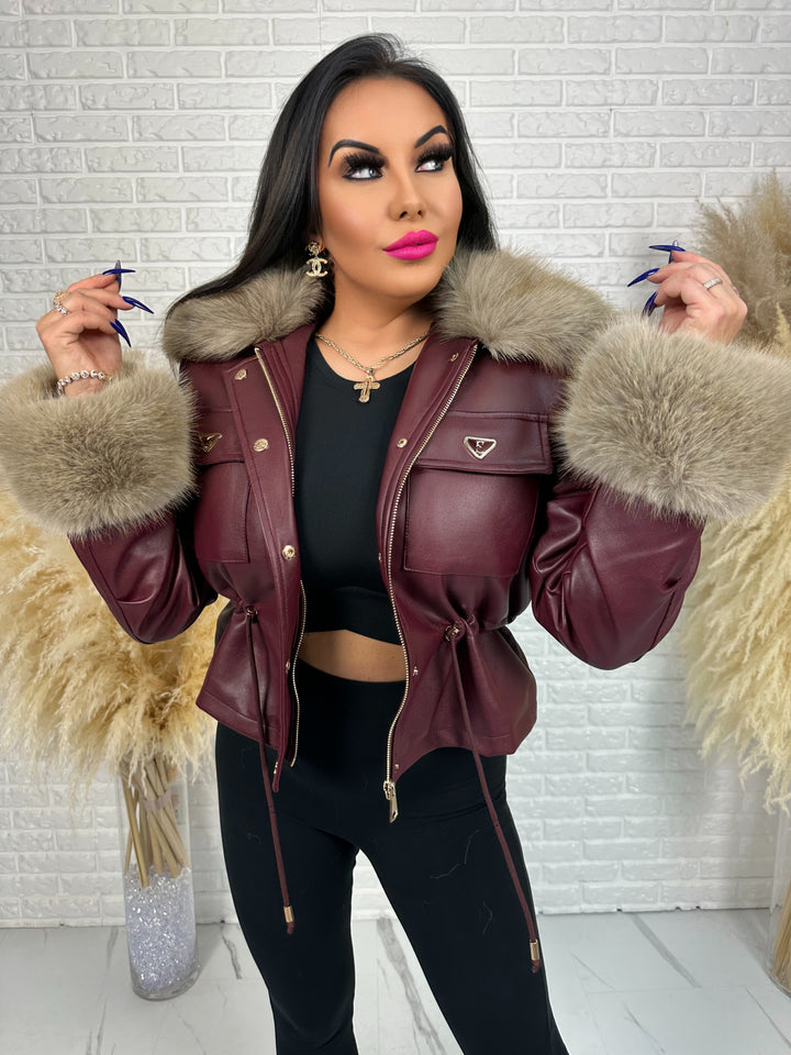 Kurtka GLAM HIDE - ocieplona kożuszkiem, rękawy i kołnierz z futerkiem