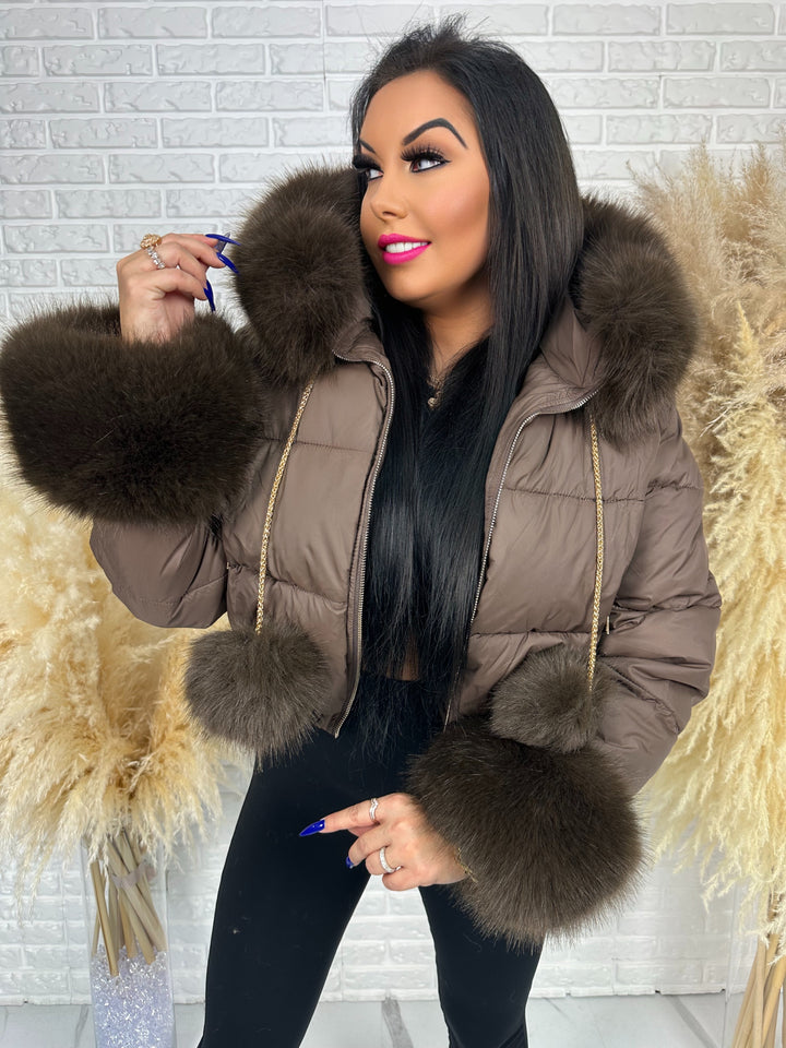 Kurtka zimowa CHICA PUFF - krótka kurtka z odpinanym futerkiem