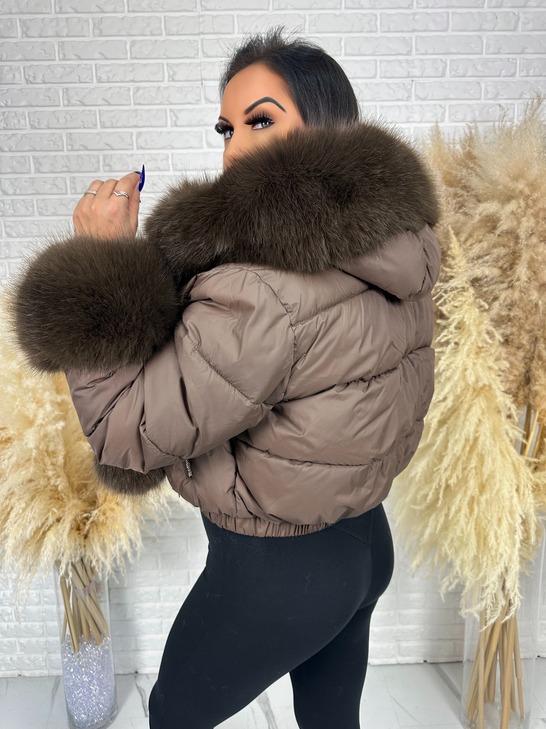 Kurtka zimowa CHICA PUFF - krótka kurtka z odpinanym futerkiem