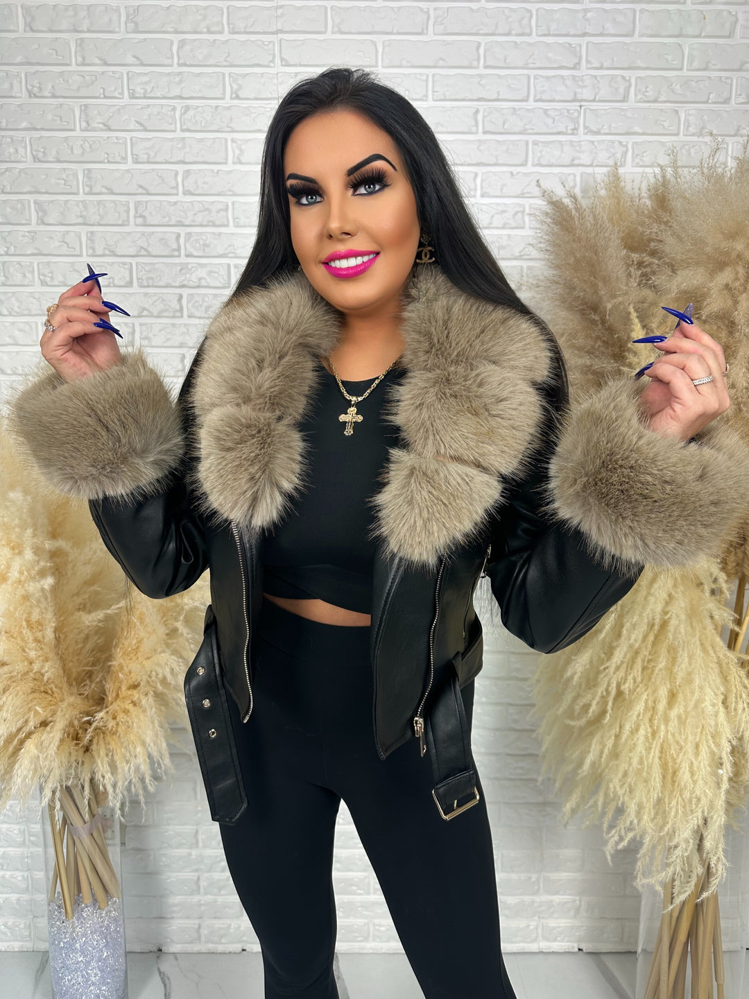 Kurtka PAMELA - jesieno/zimowa ocielpnana kożuszkiem, futerko odpinane