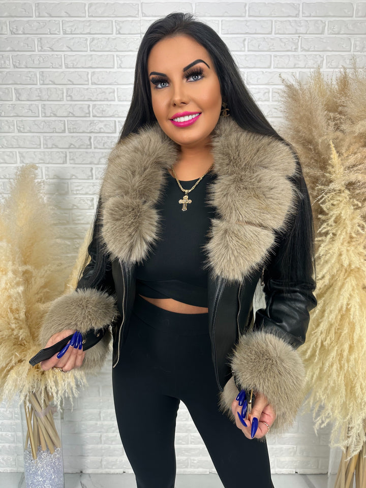 Kurtka PAMELA - jesieno/zimowa ocielpnana kożuszkiem, futerko odpinane