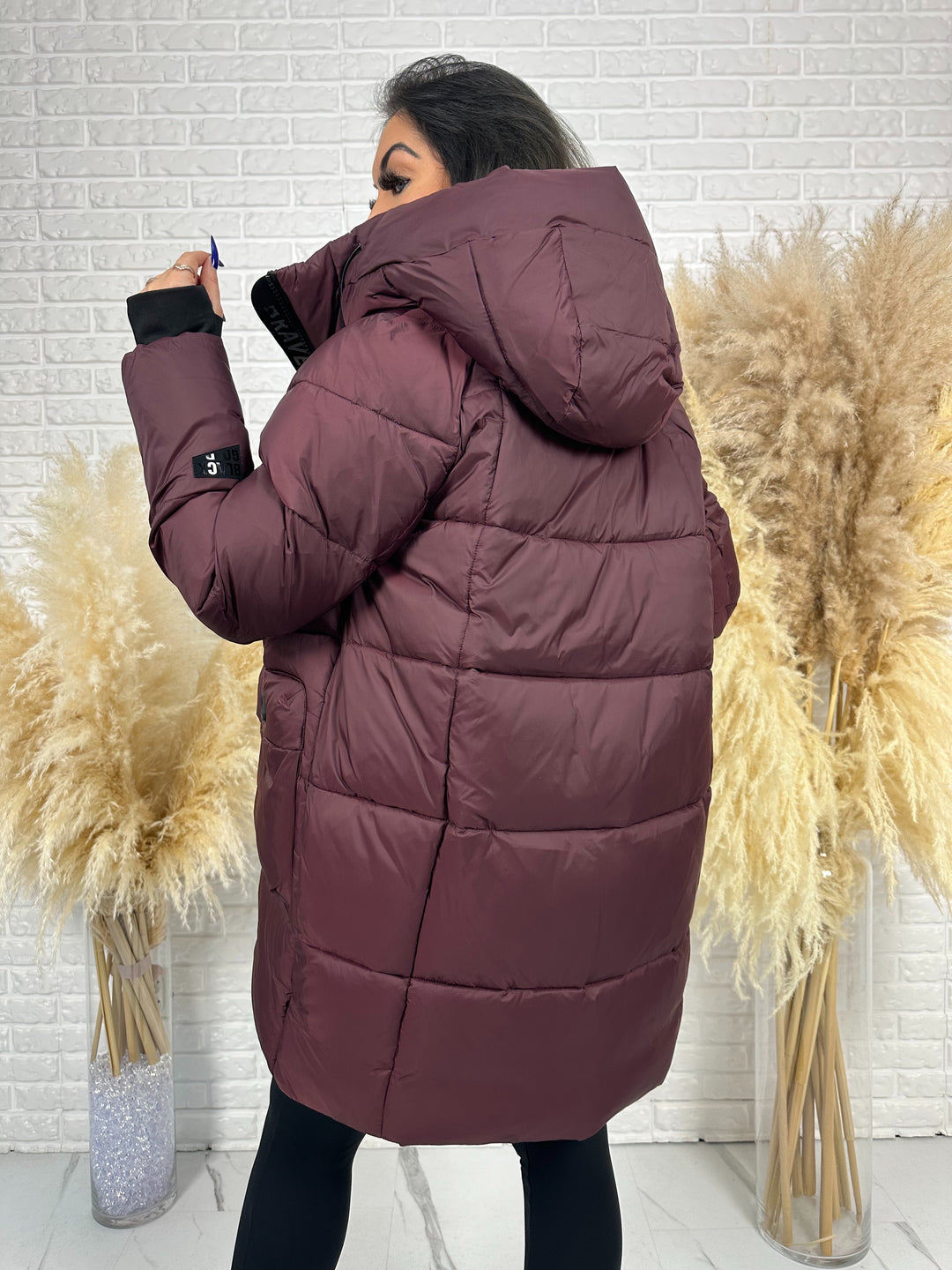 Kurtka FEMINA - długa, bardzo ciepła z szelkami wewnątrz kurtki