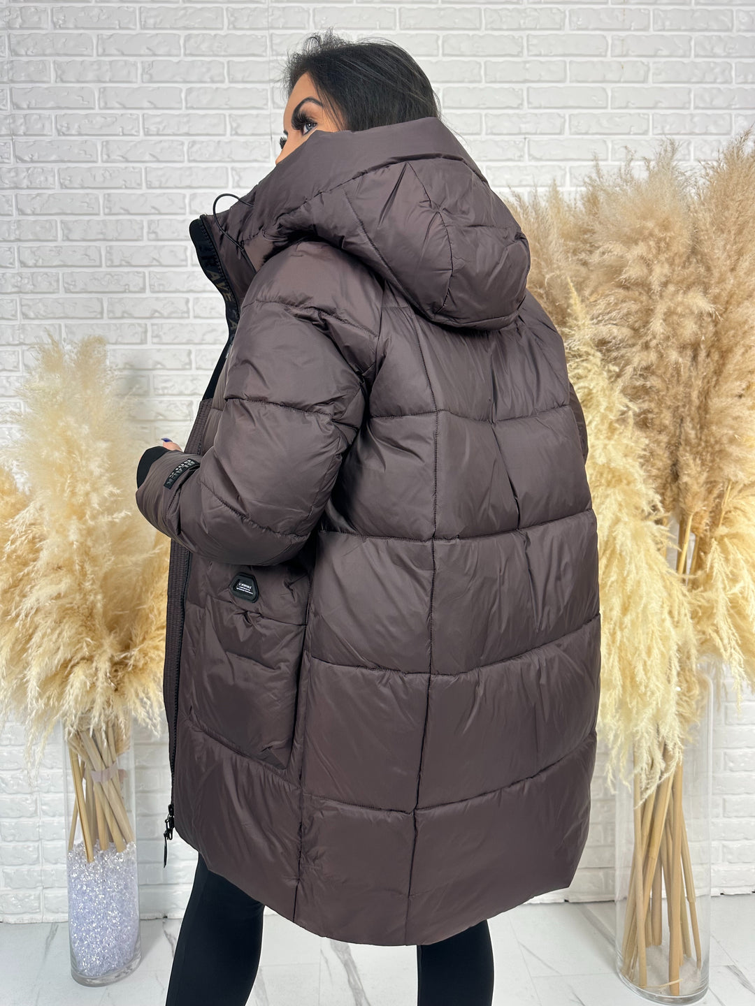 Kurtka FEMINA - długa, bardzo ciepła z szelkami wewnątrz kurtki