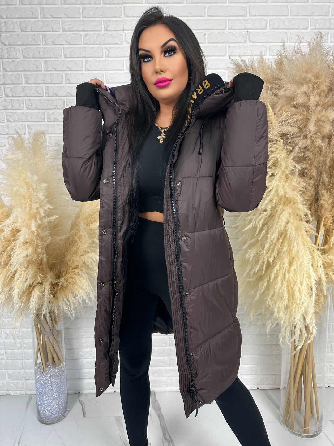 Kurtka MANTIA GOLD - długa, bardzo ciepła, zimowa z szelkami w środku