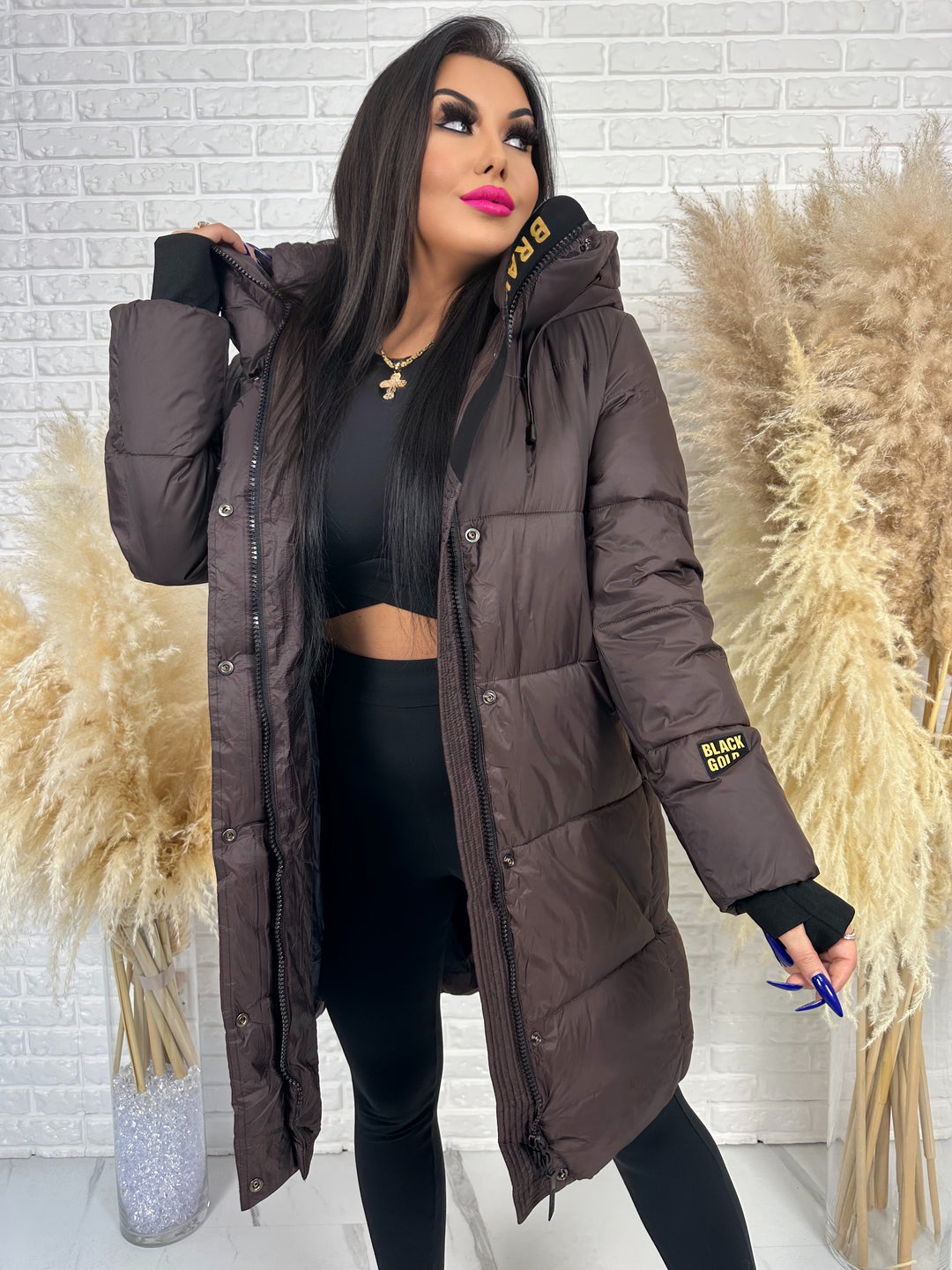 Kurtka MANTIA GOLD - długa, bardzo ciepła, zimowa z szelkami w środku