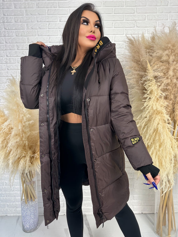 Kurtka MANTIA GOLD - długa, bardzo ciepła, zimowa z szelkami w środku