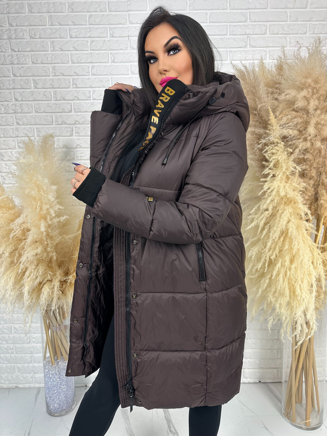 Kurtka MANTIA GOLD - długa, bardzo ciepła, zimowa z szelkami w środku