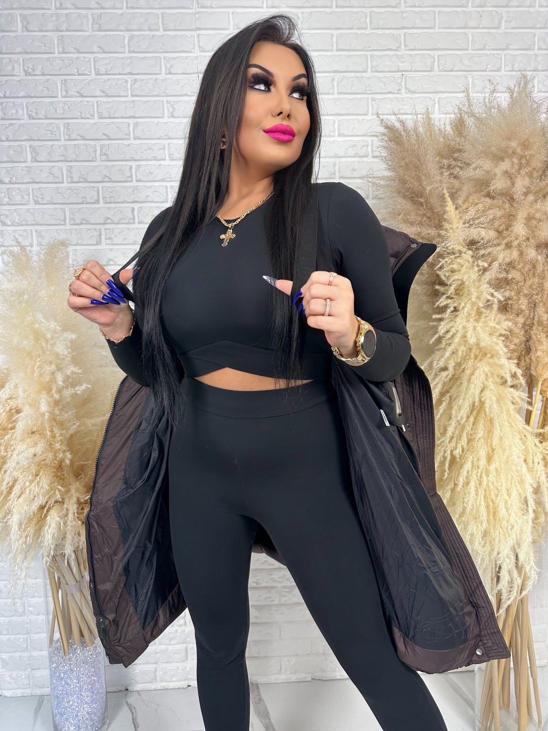 Kurtka MANTIA GOLD - długa, bardzo ciepła, zimowa z szelkami w środku