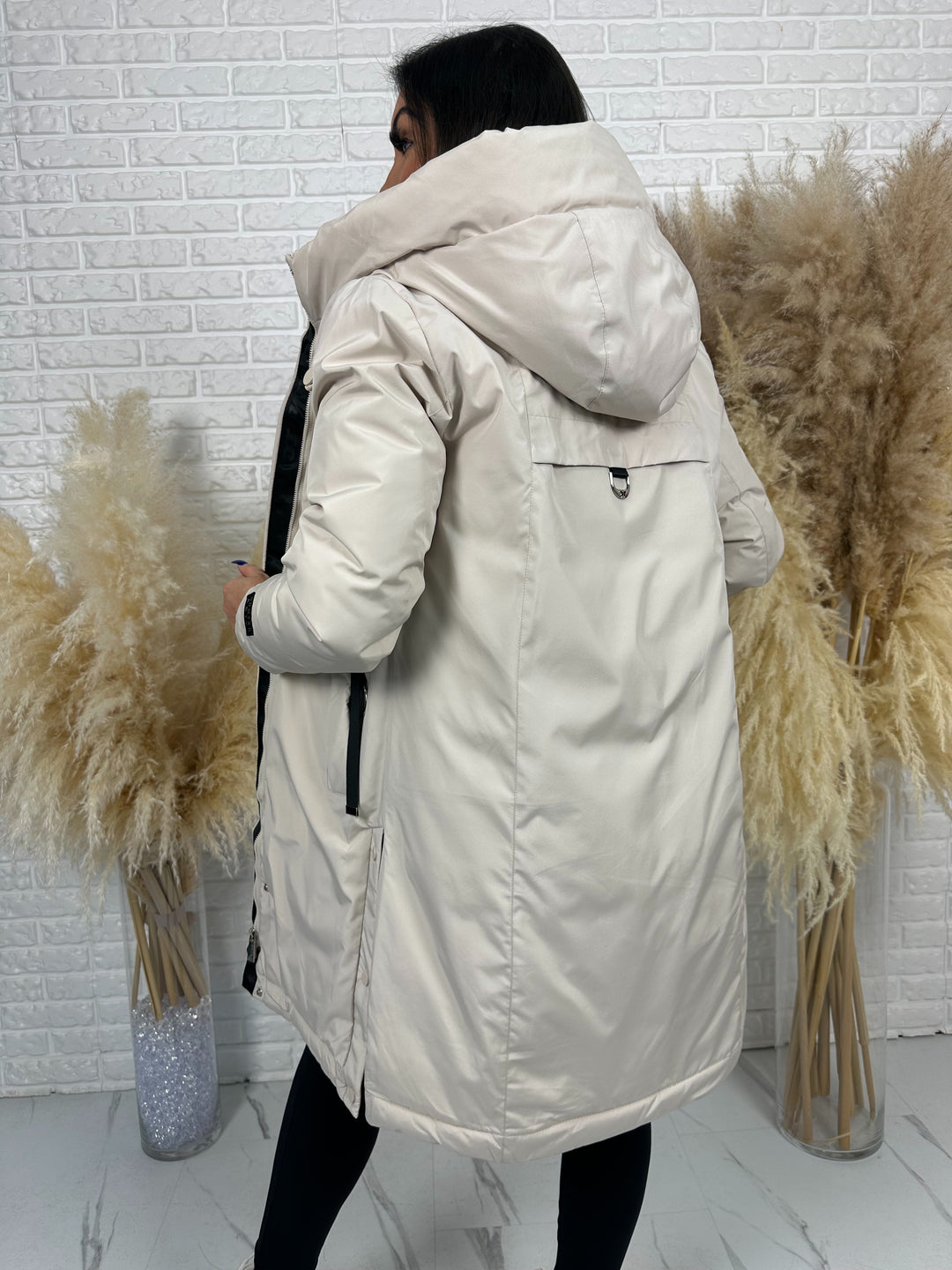 Długa kurtka MANTIA - bardzo ciepła, zimowa z kapturem